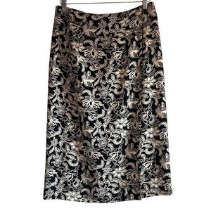 Liz Claiborne vintage floral print wrap midi pencil skirt excellent condition